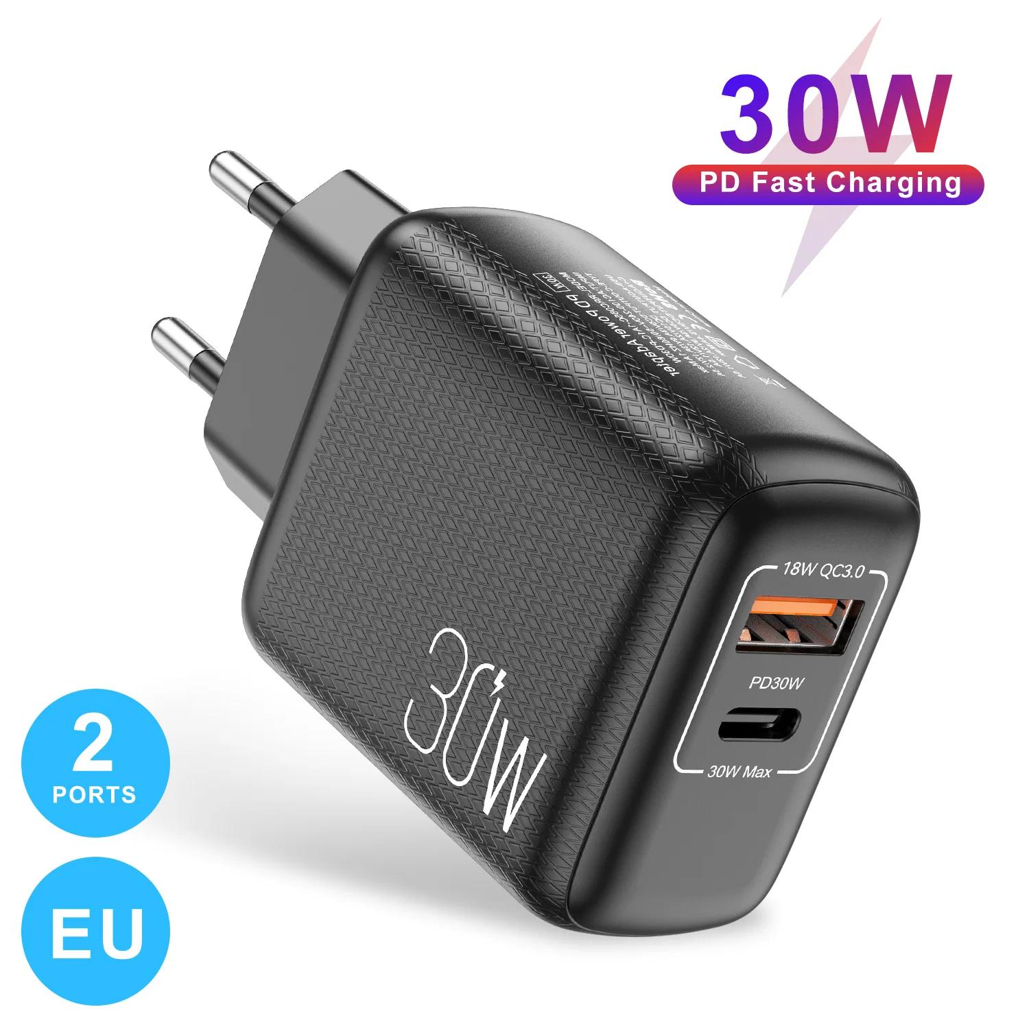 EU ÷ PD30W USB C  ,  15  ƽ, 2 Ʈ USB C Ÿ , ȭ Ｚ, 18W QC3.0  